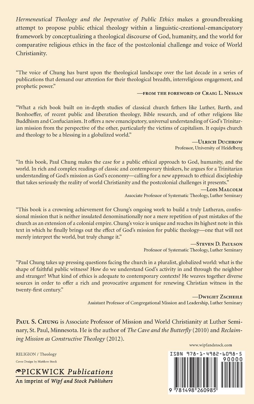 Rückseitencover Hermeneutical Theology and the Imperative of Public Ethics