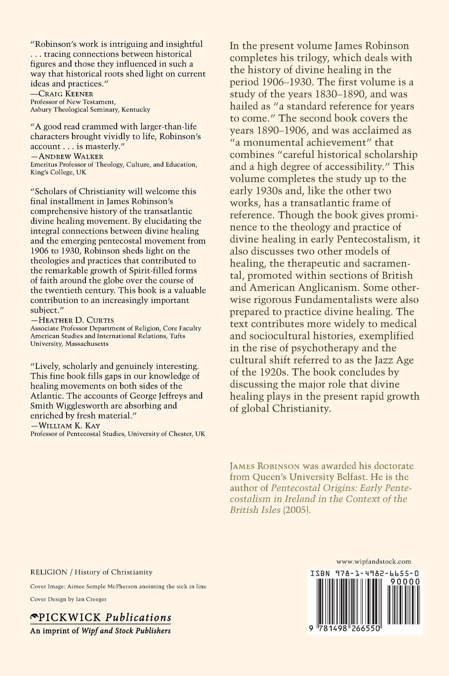 Rückseitencover Divine Healing: The Years of Expansion, 1906-1930