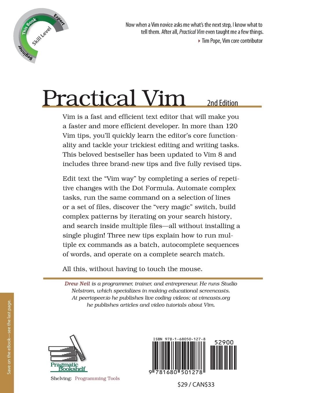 Rückseitencover Practical VIM