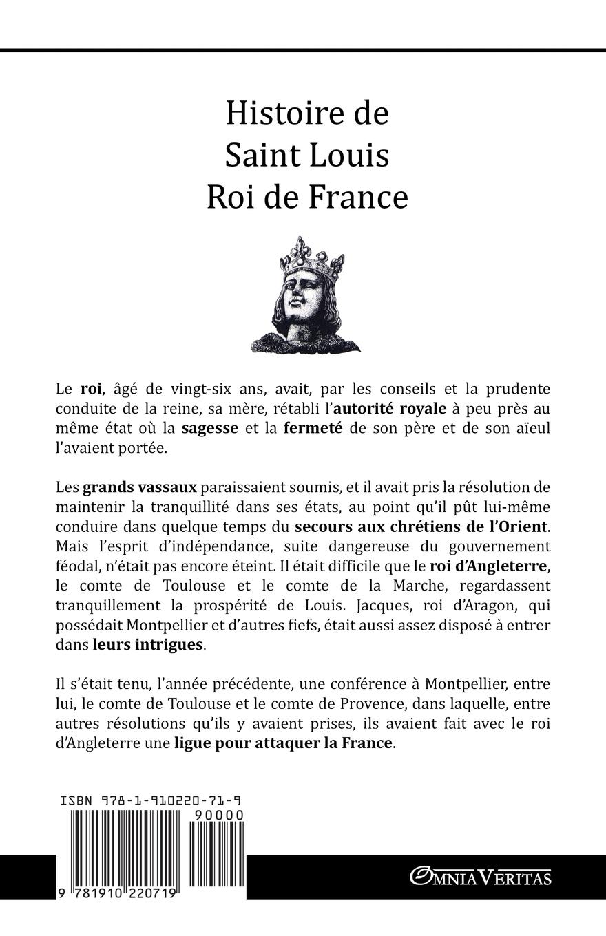 Rückseitencover Histoire de Saint Louis Roi de France