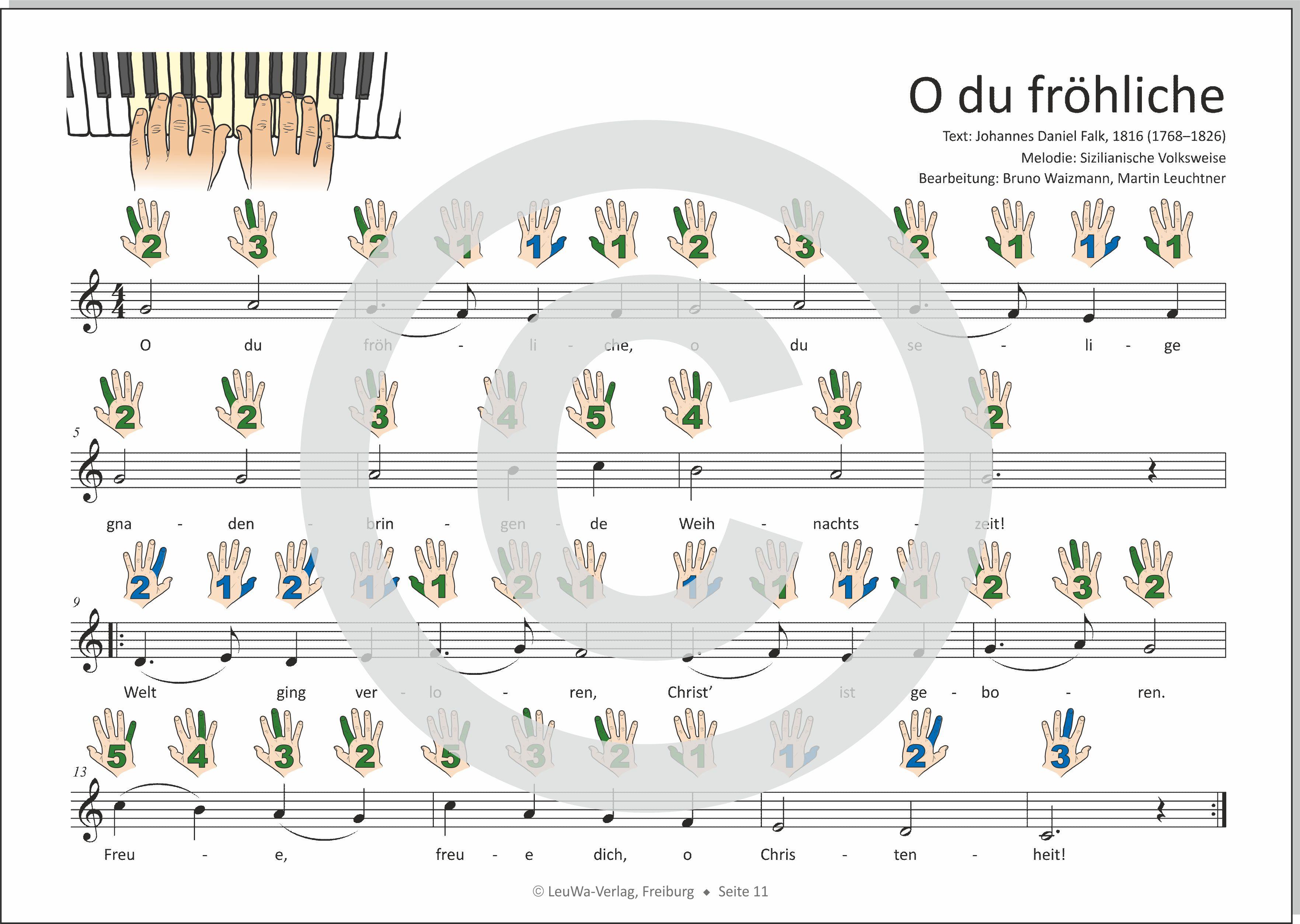 Beispielinhalt (Bild) Einfacher!-Geht-Nicht: 24 Weihnachtslieder für Klavier und Keyboard mit CD