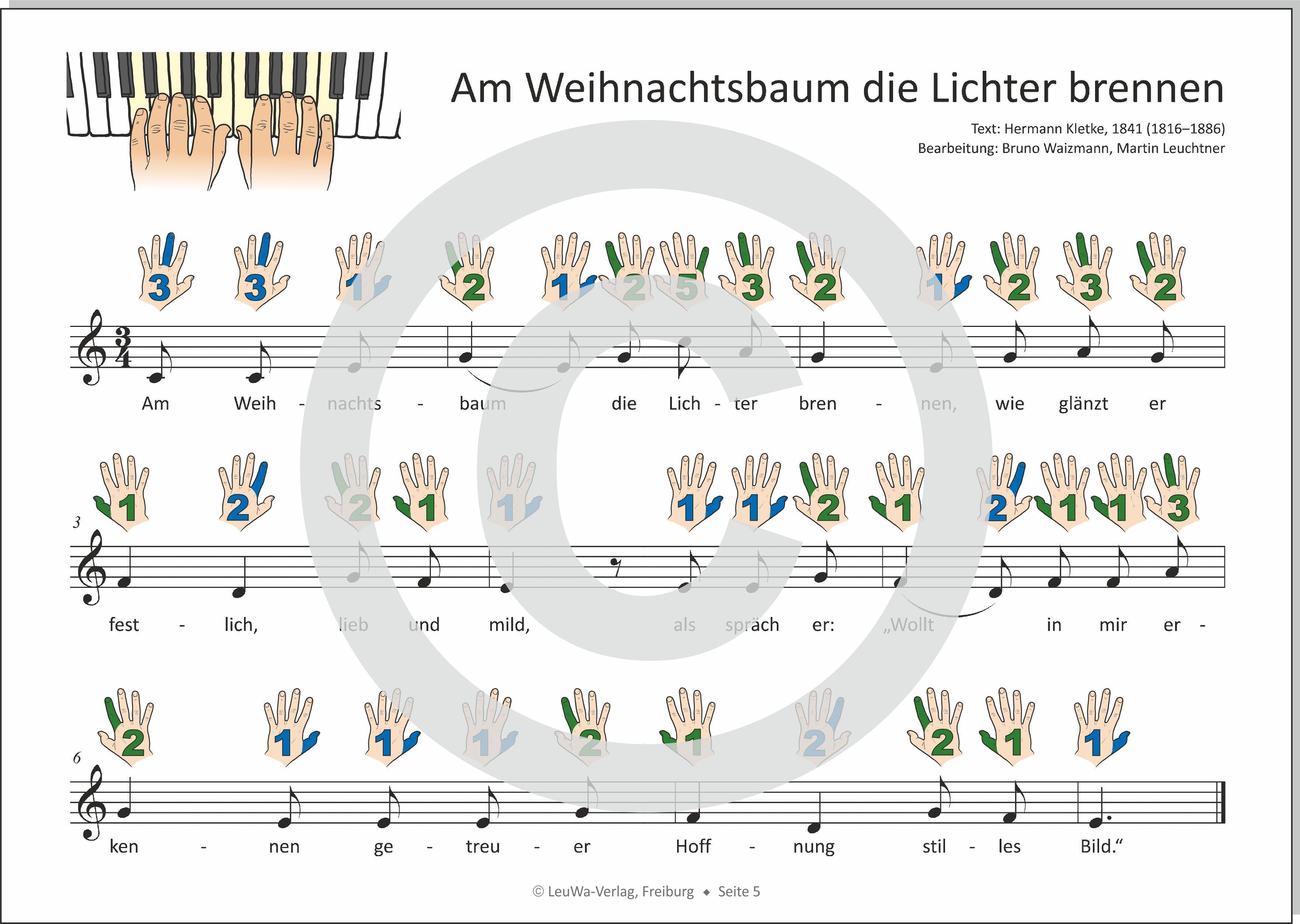 Beispielinhalt (Bild) Einfacher!-Geht-Nicht: 24 Weihnachtslieder für Klavier und Keyboard mit CD