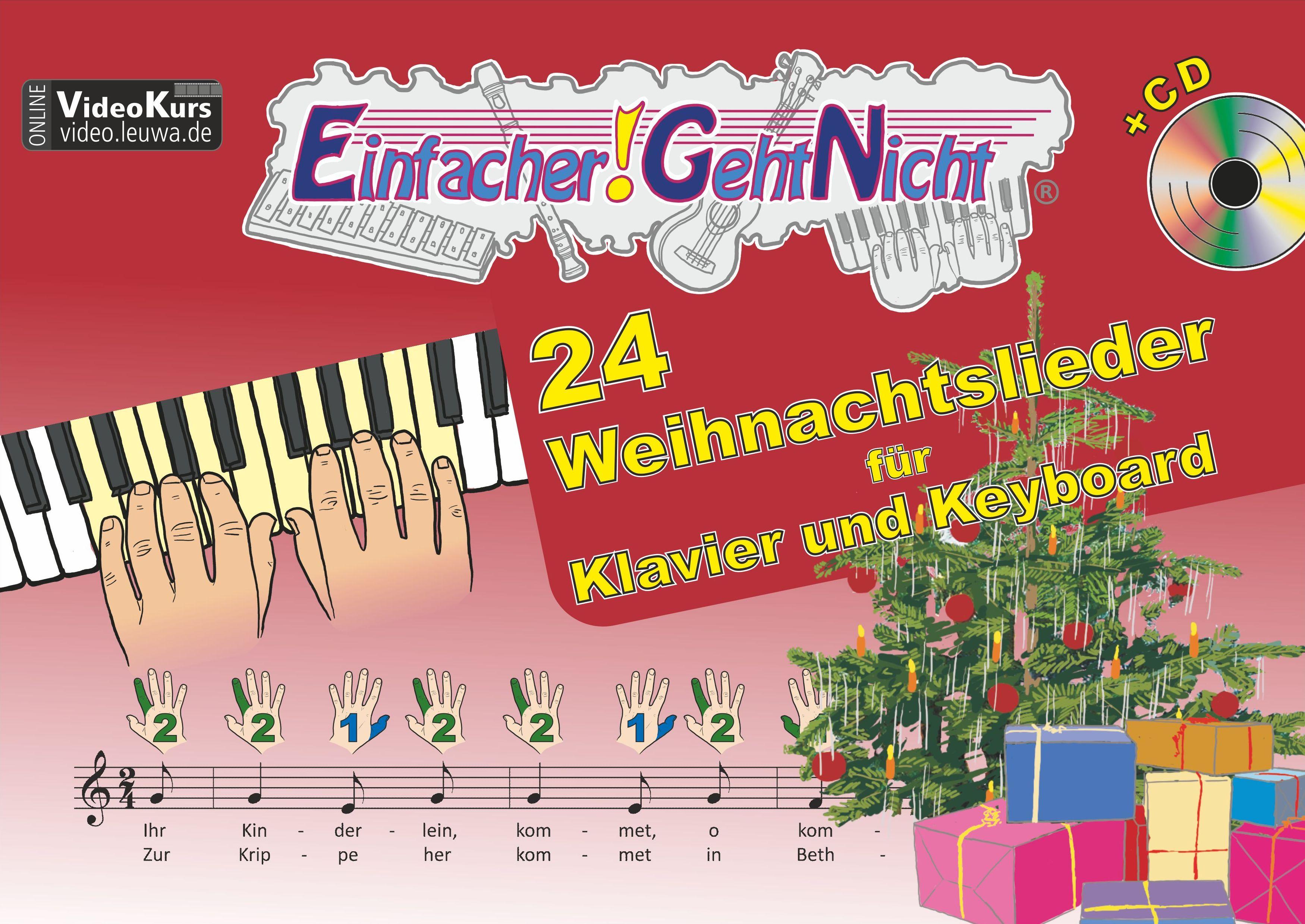 Vorderes Coverbild Einfacher!-Geht-Nicht: 24 Weihnachtslieder für Klavier und Keyboard mit CD
