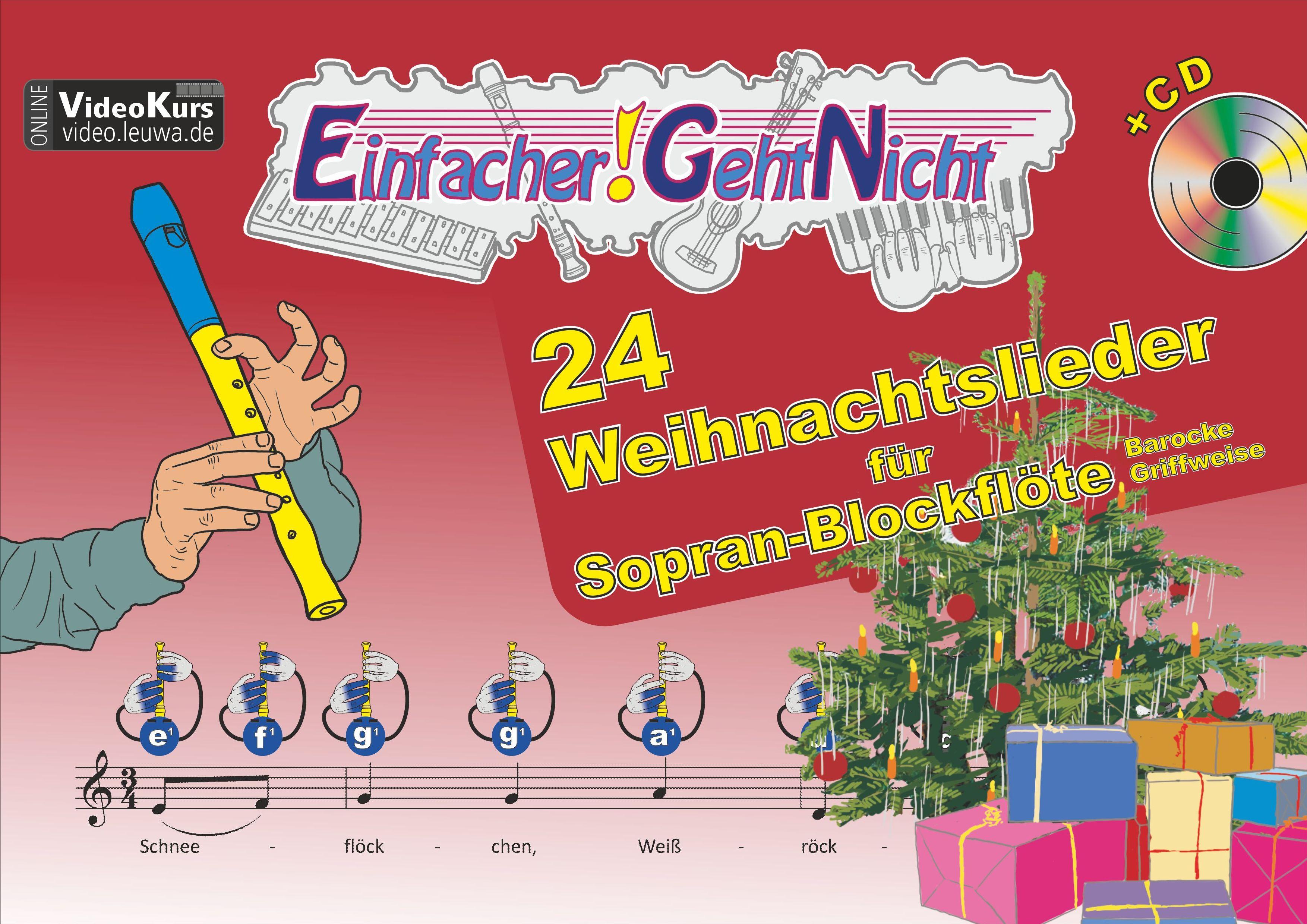 Vorderes Coverbild Einfacher!-Geht-Nicht: 24 Weihnachtslieder für Sopran-Blockflöte (Barocke Griffweise) mit CD