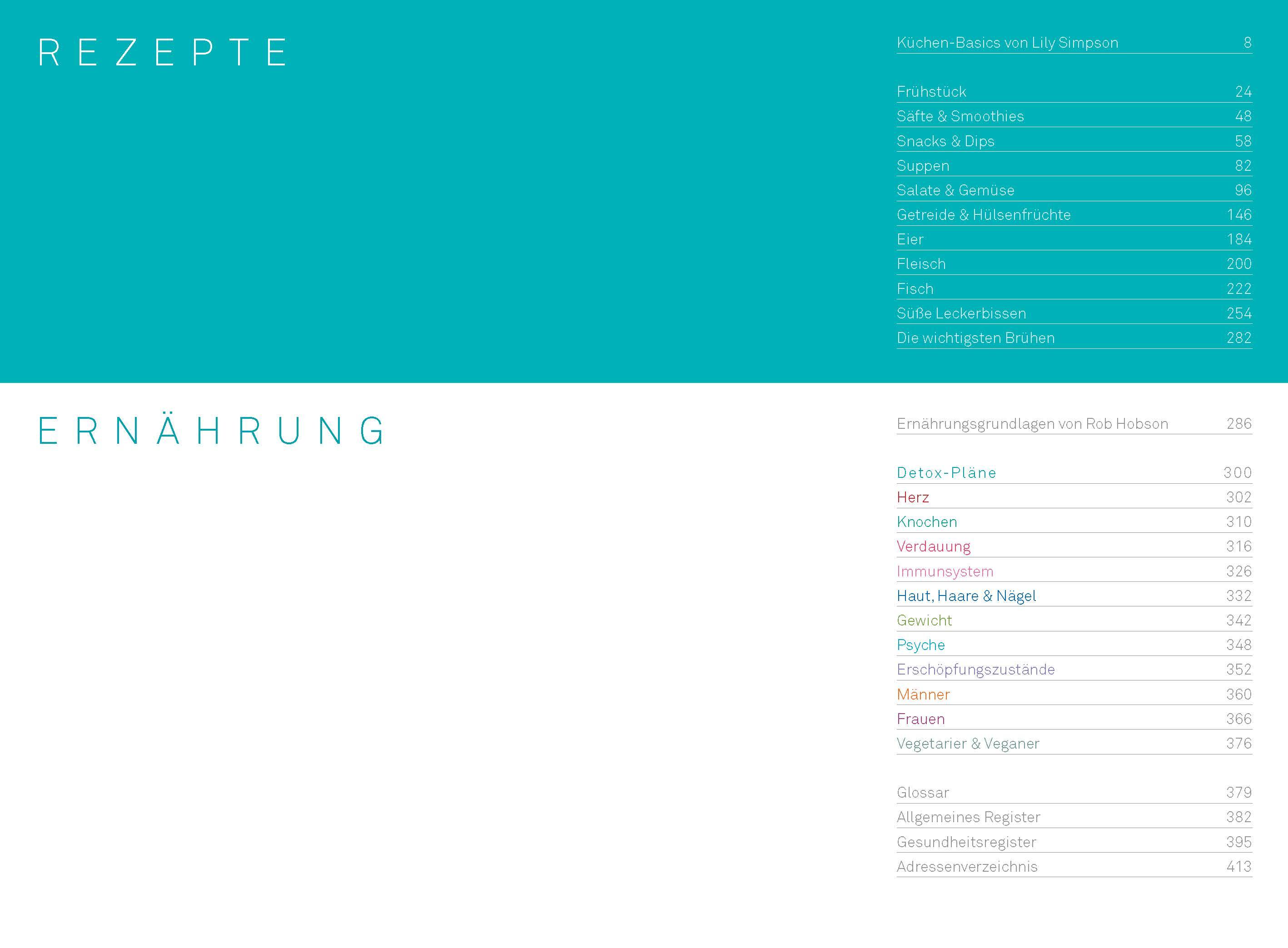 Beispielinhalt (Bild) Das große Detox Kochbuch