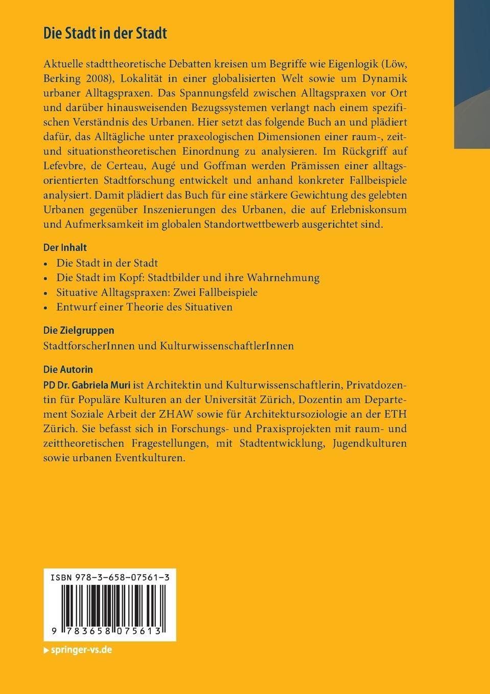 Rückseitencover Die Stadt in der Stadt