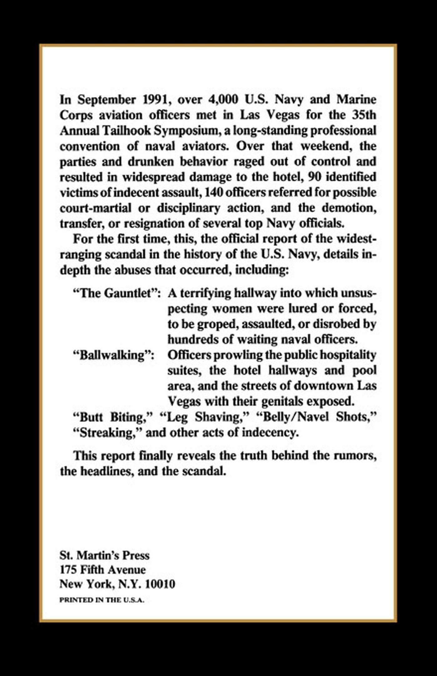 Rückseitencover The Tailhook Report