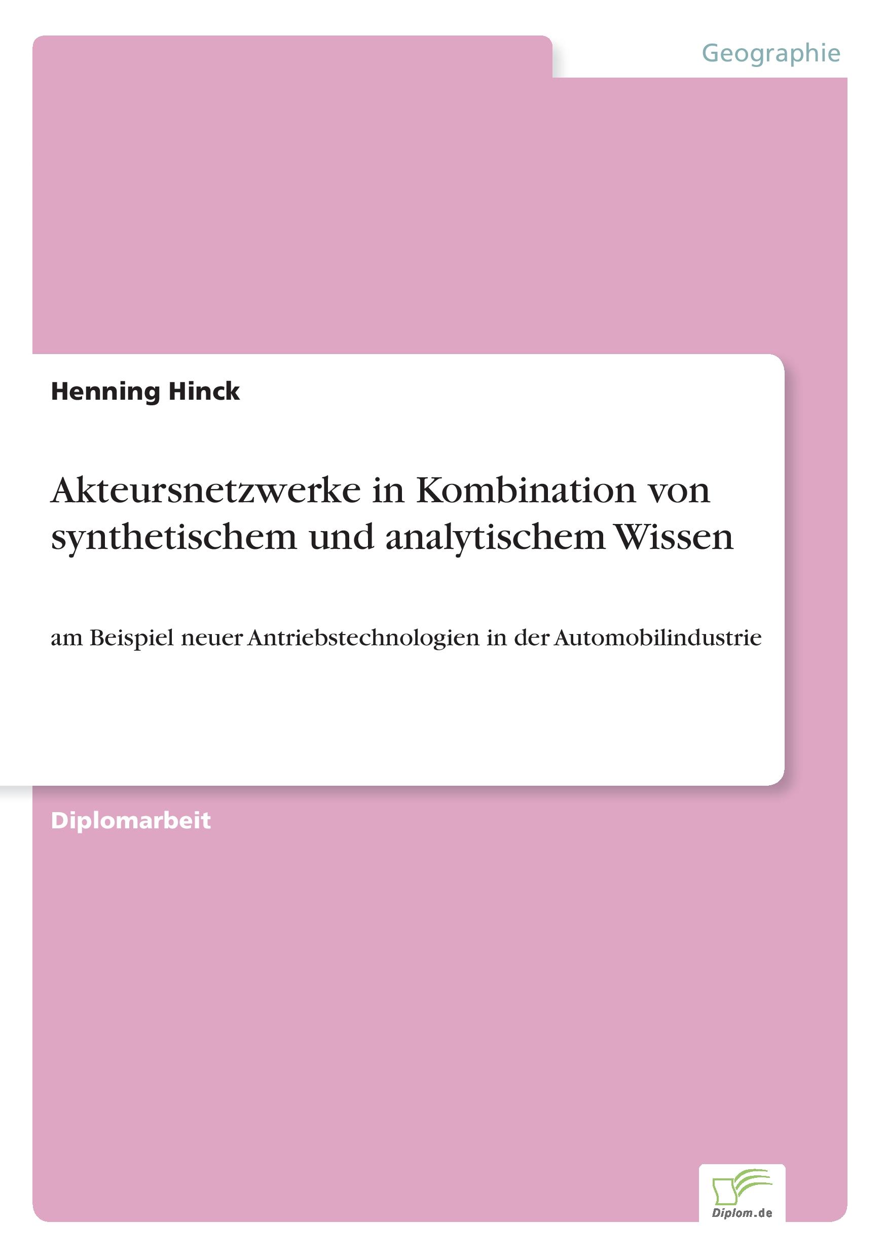 Vorderes Coverbild Akteursnetzwerke in Kombination von synthetischem und analytischem Wissen