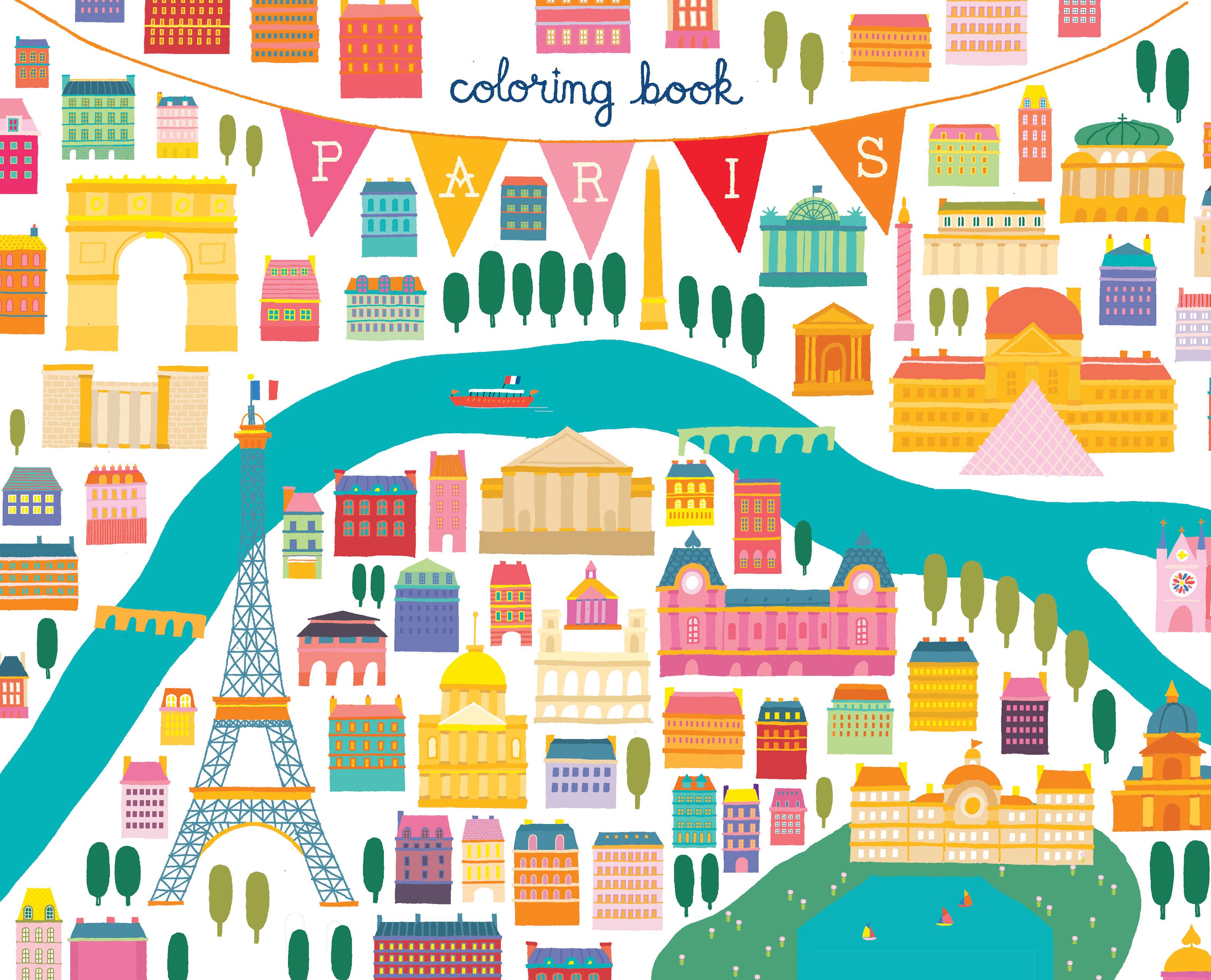 Vorderes Coverbild Paris Coloring Book