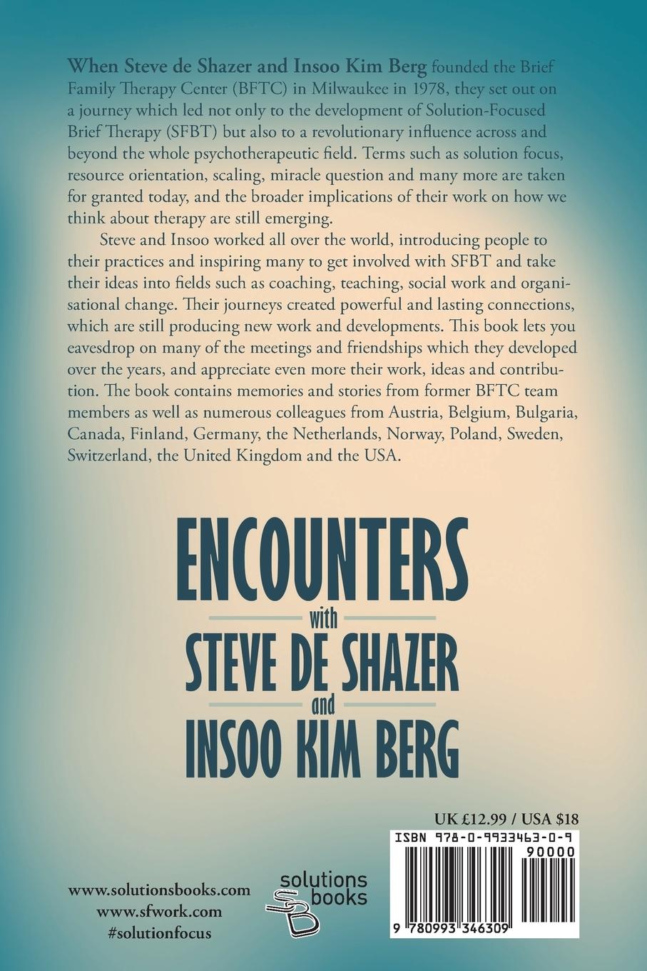 Rückseitencover Encounters with Steve de Shazer and Insoo Kim Berg