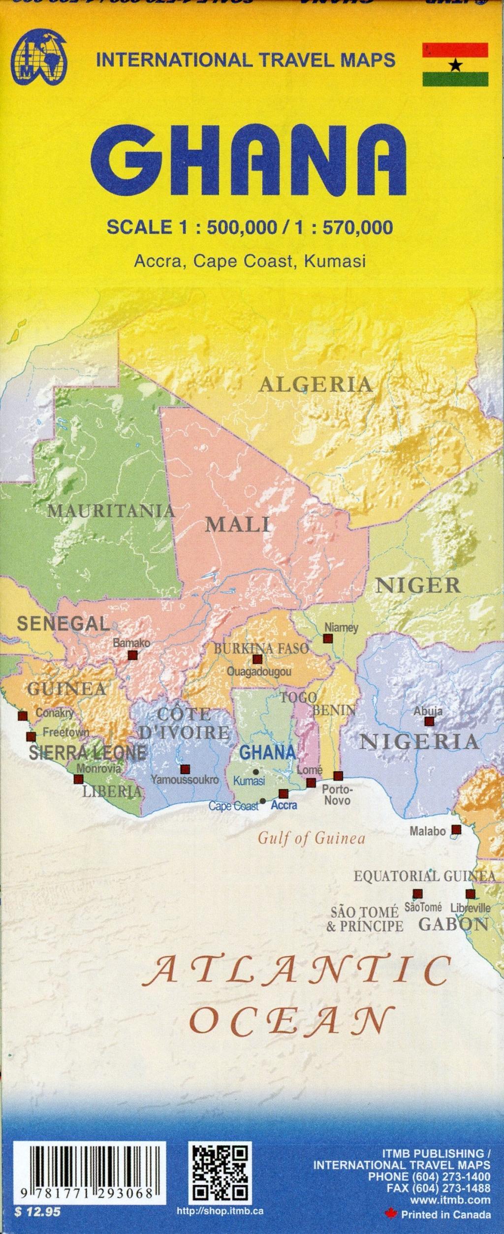 Beispielinhalt (Bild) Topographische Karte Ghana 1 : 570.000