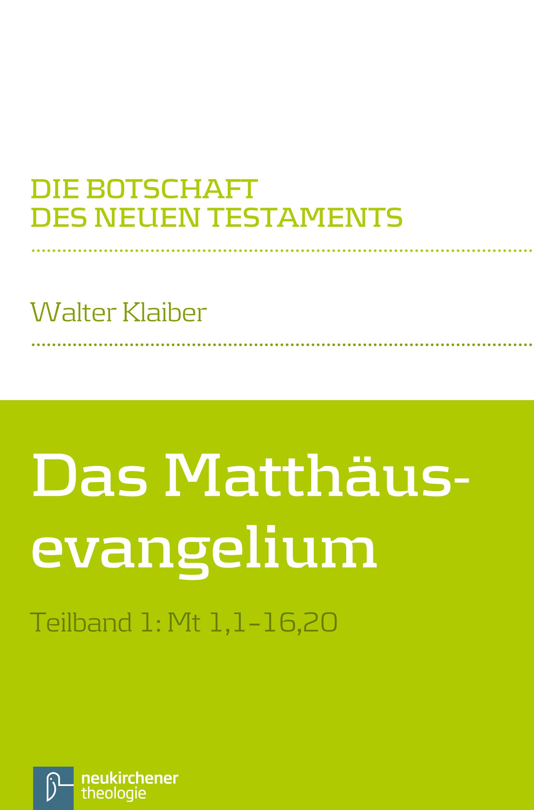 Vorderes Coverbild Das Matthäusevangelium