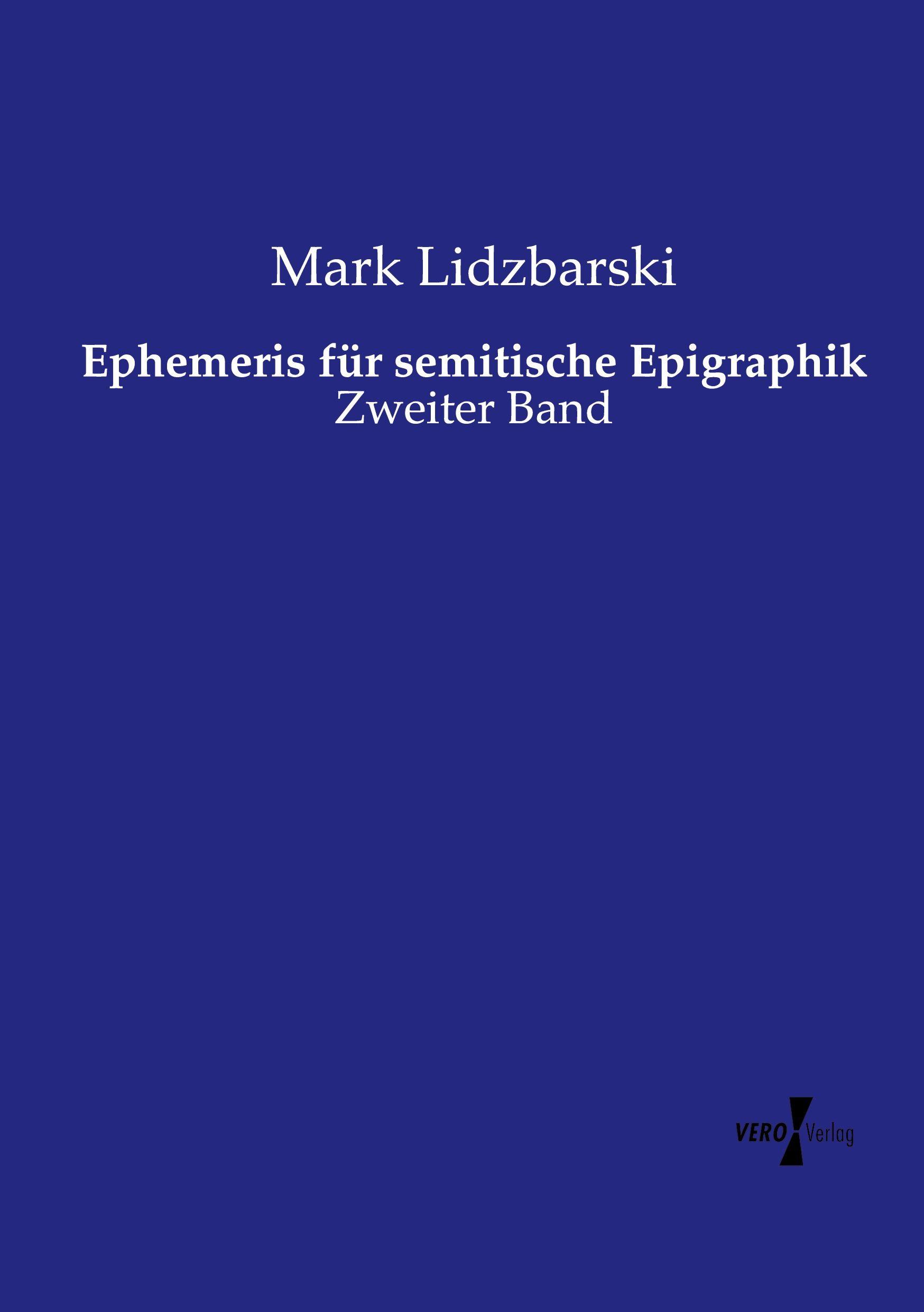 Vorderes Coverbild Ephemeris für semitische Epigraphik