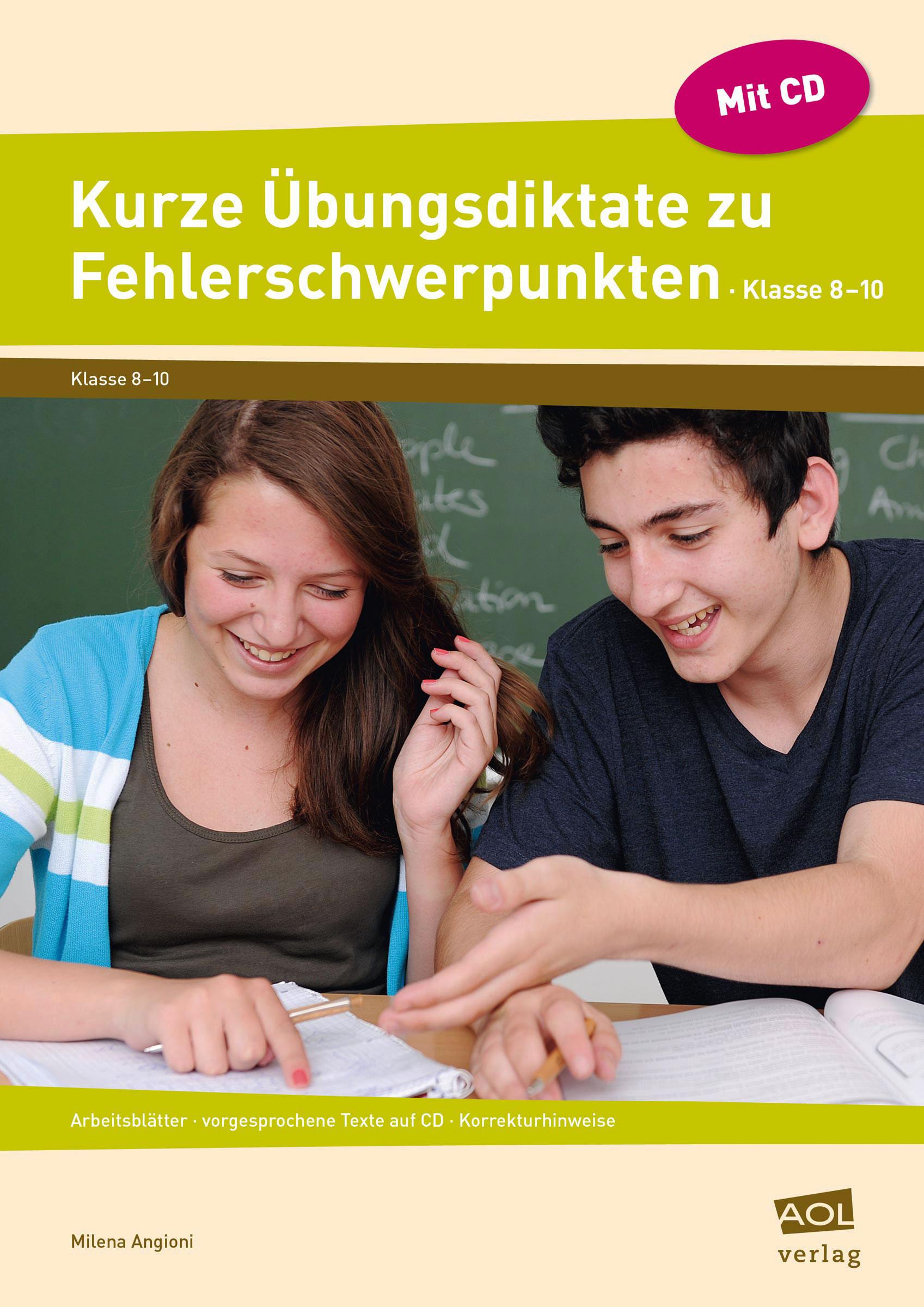 Vorderes Coverbild Kurze Übungsdiktate zu Fehlerschwerpunkten Kl.8-10