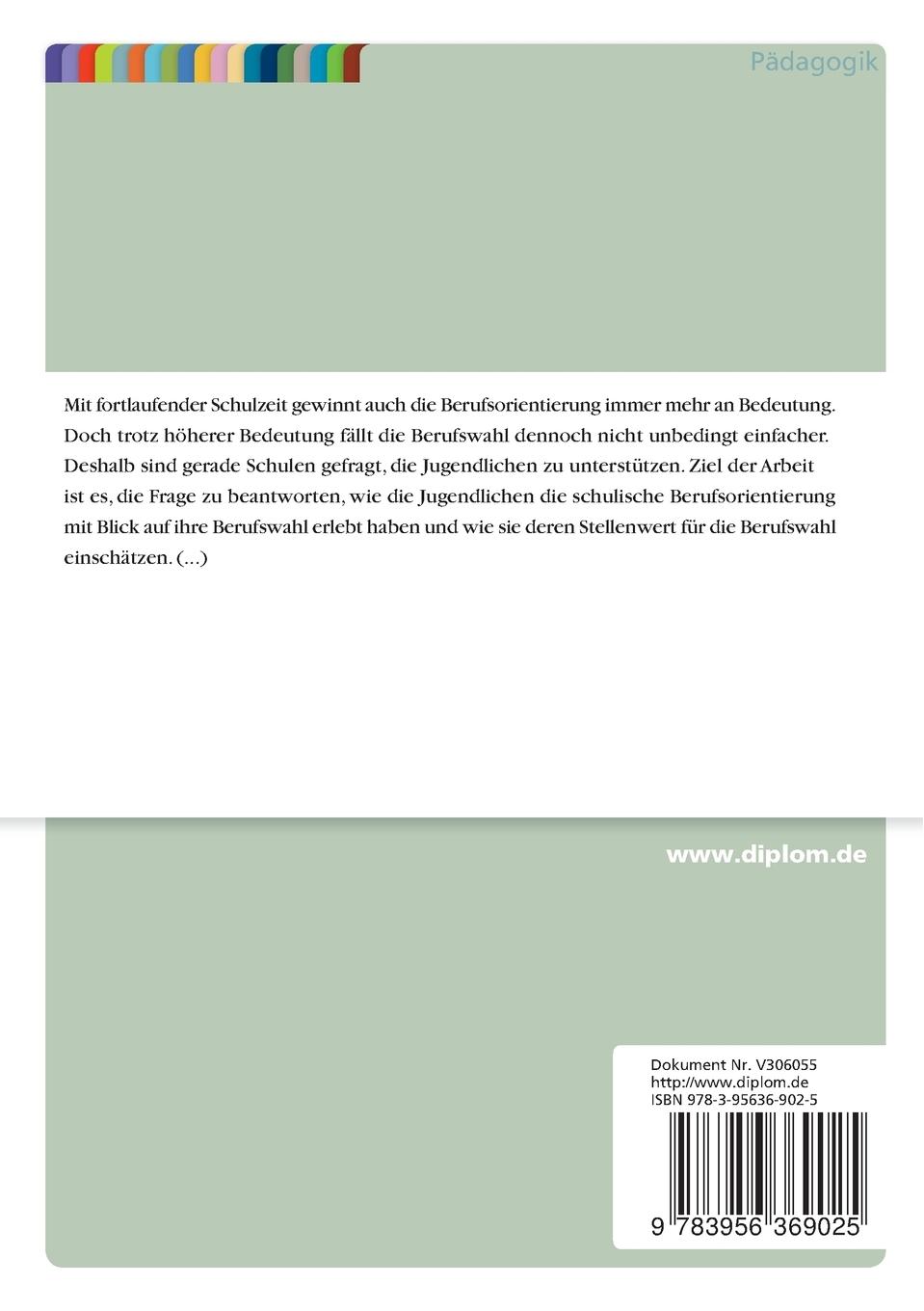 Rückseitencover Der Stellenwert der schulischen Berufsorientierung