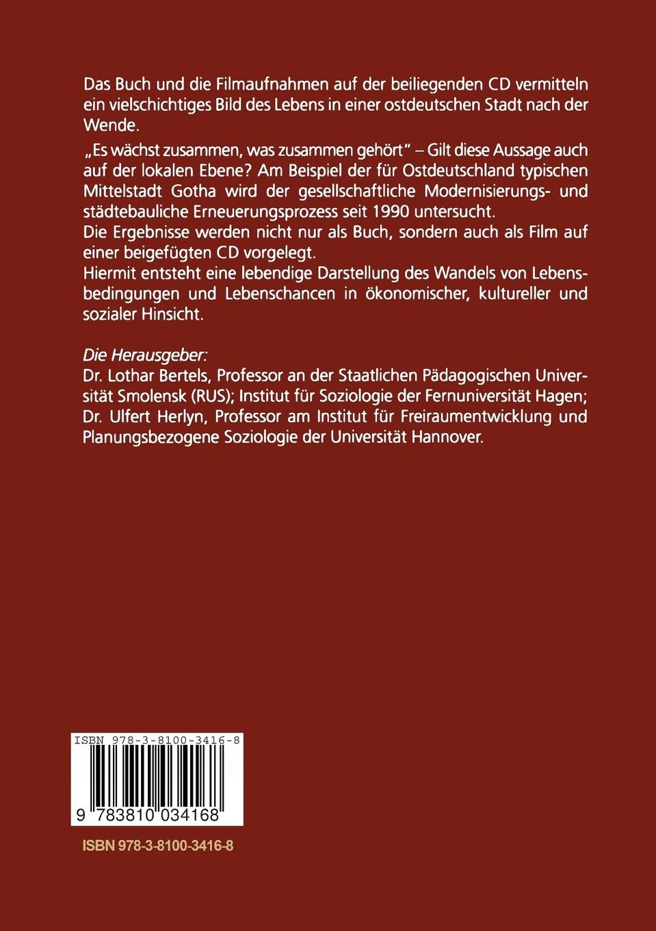 Rückseitencover Stadtentwicklung Gotha 1990-2000