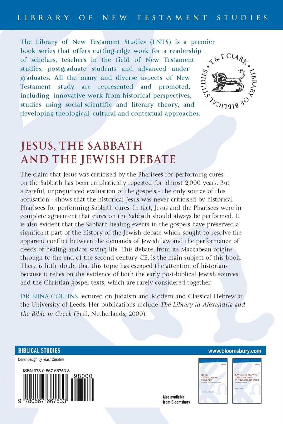 Rückseitencover Jesus, the Sabbath and the Jewish Debate