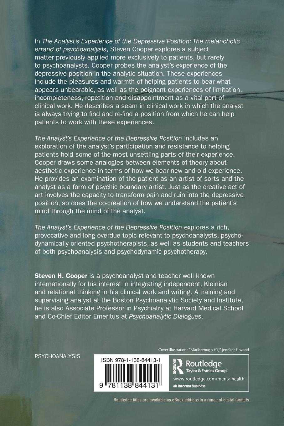 Rückseitencover The Analyst's Experience of the Depressive Position