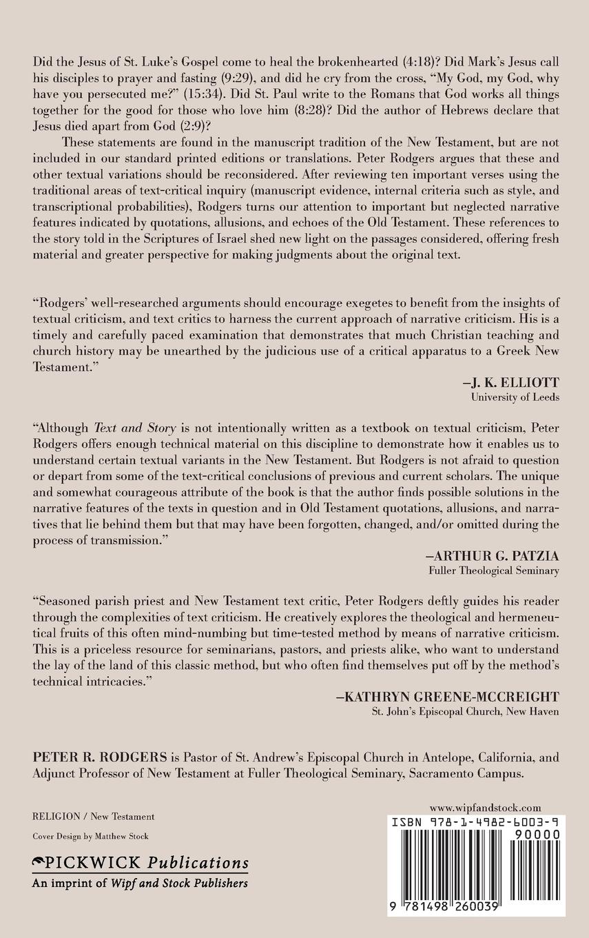 Rückseitencover Text and Story