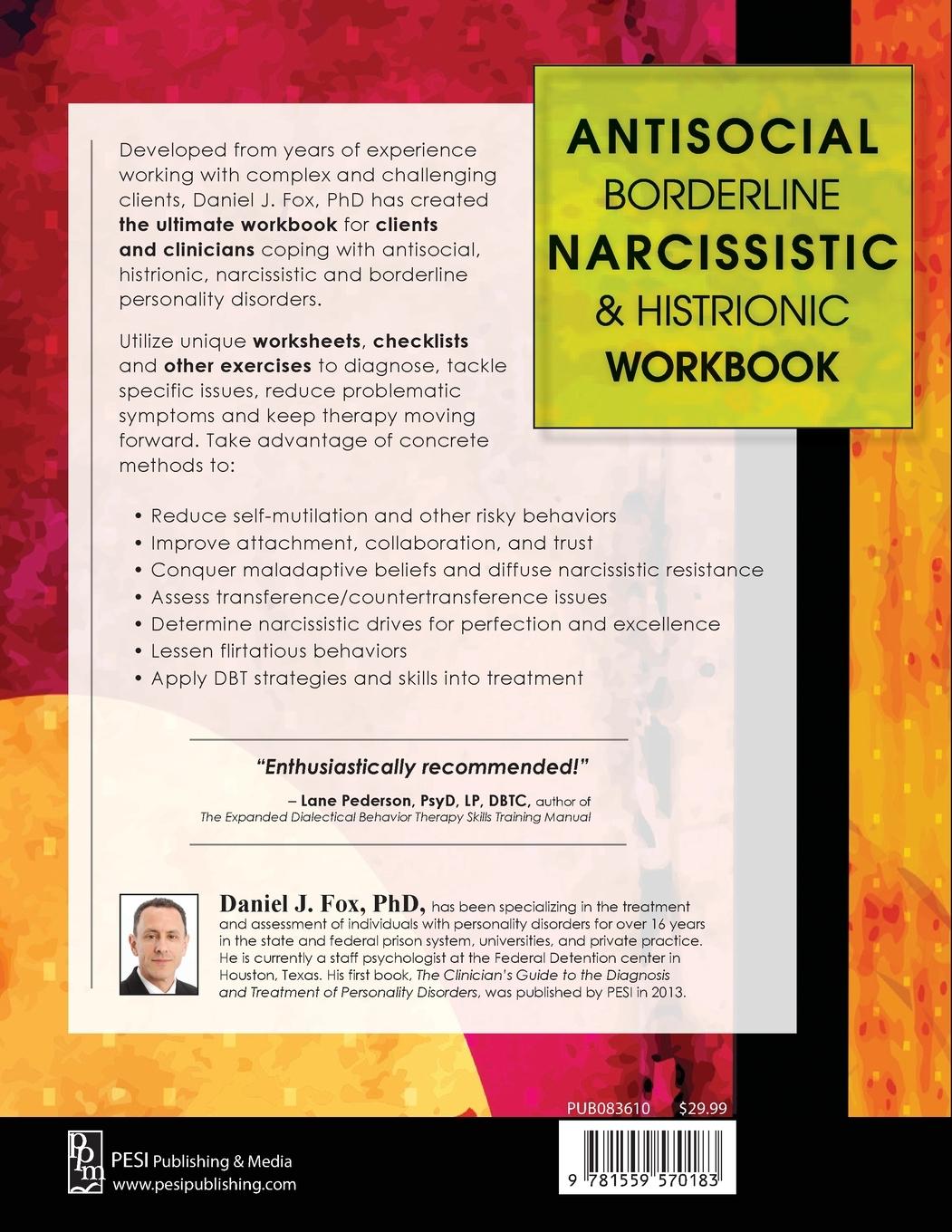 Rückseitencover Antisocial, Borderline, Narcissistic and Histrionic Workbook