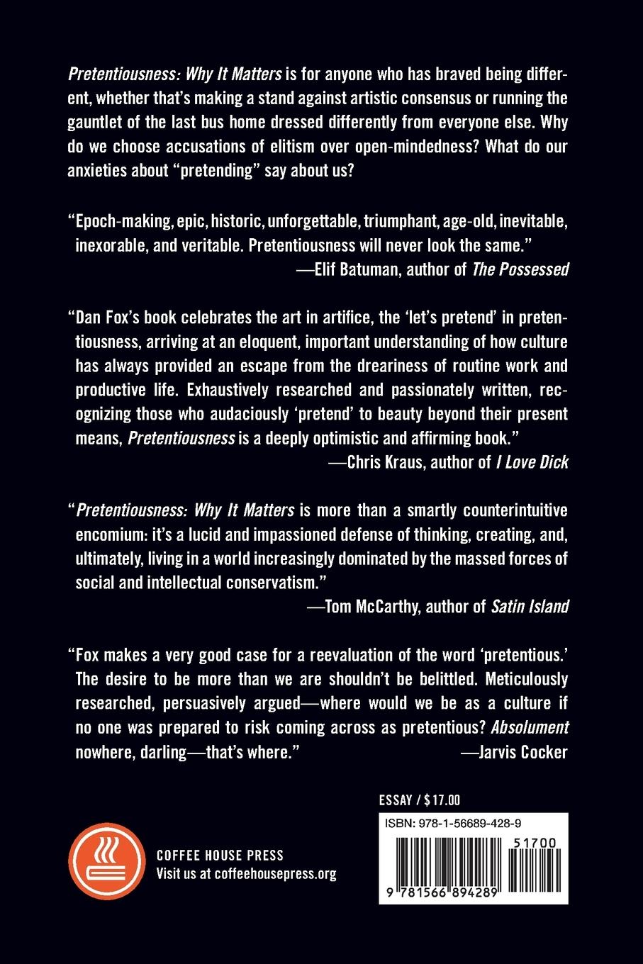 Rückseitencover Pretentiousness