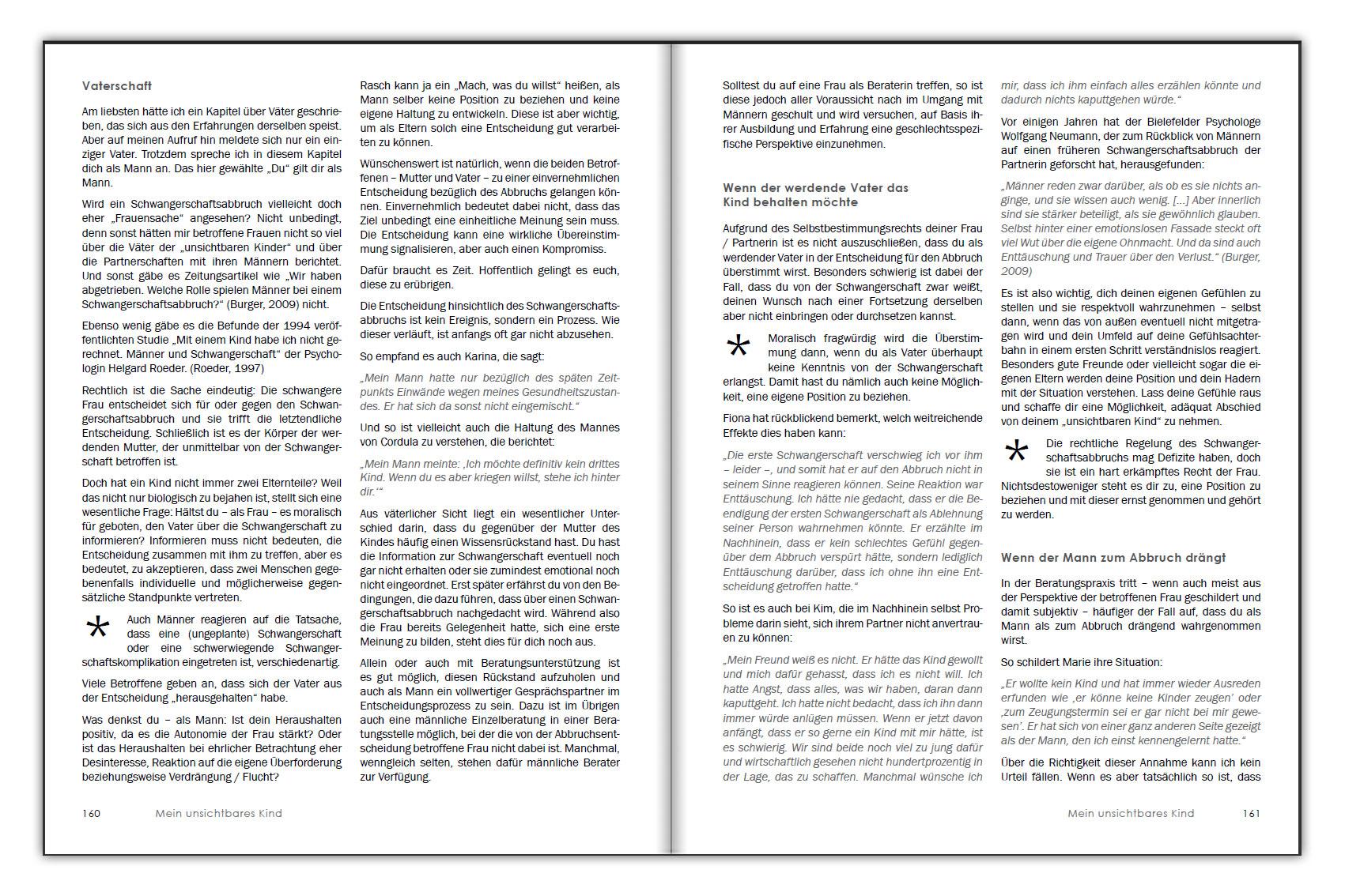 Beispielinhalt (Bild) Mein unsichtbares Kind - Begleitbuch für Frauen, Angehörige und Fachpersonen vor und nach einem Schwangerschaftsabbruch