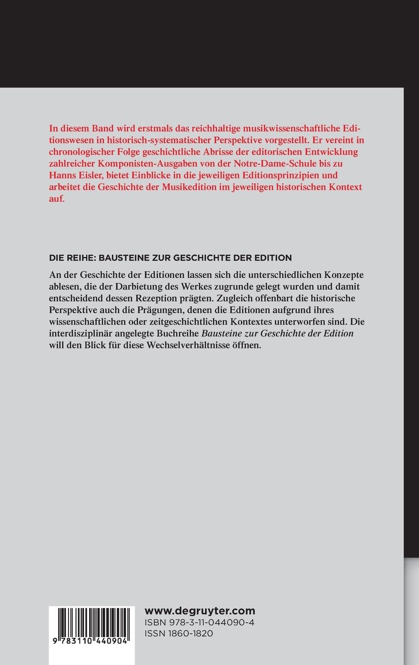 Rückseitencover Musikeditionen im Wandel der Geschichte