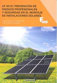 Vorderes Coverbild Prevención de riesgos profesionales y seguridad en el montaje de instalaciones solares