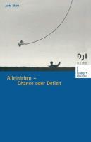 Vorderes Coverbild Alleinleben - Chance oder Defizit