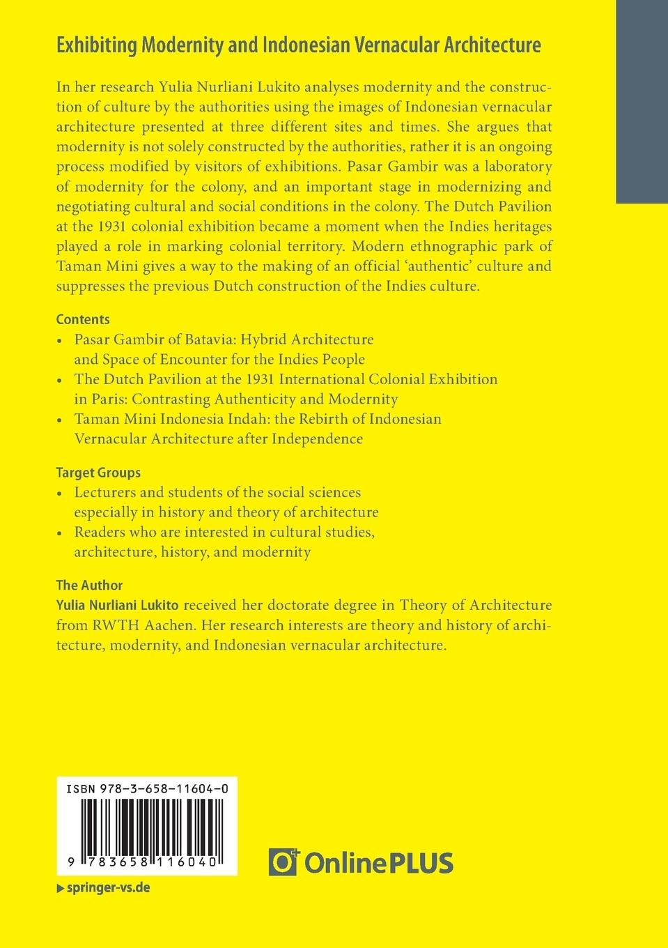 Rückseitencover Exhibiting Modernity and Indonesian Vernacular Architecture