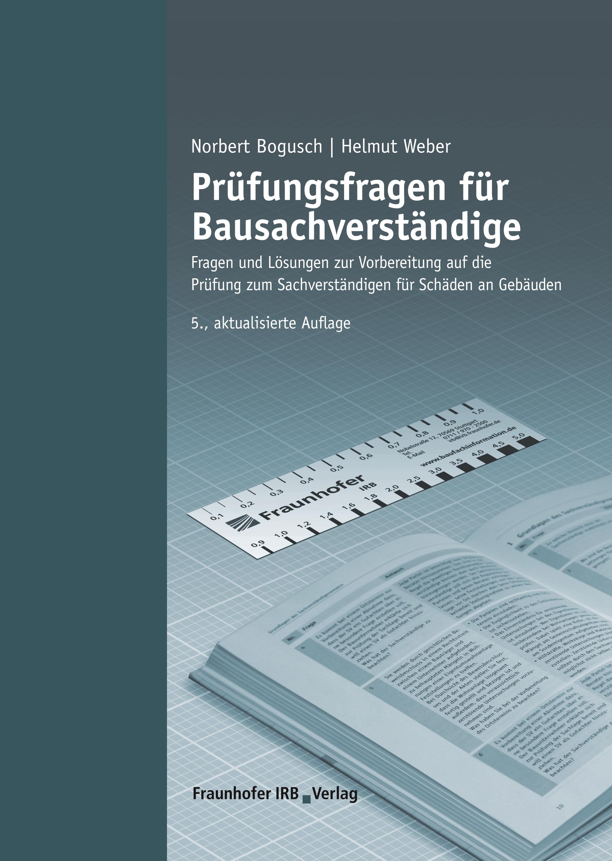 Vorderes Coverbild Prüfungsfragen für Bausachverständige.