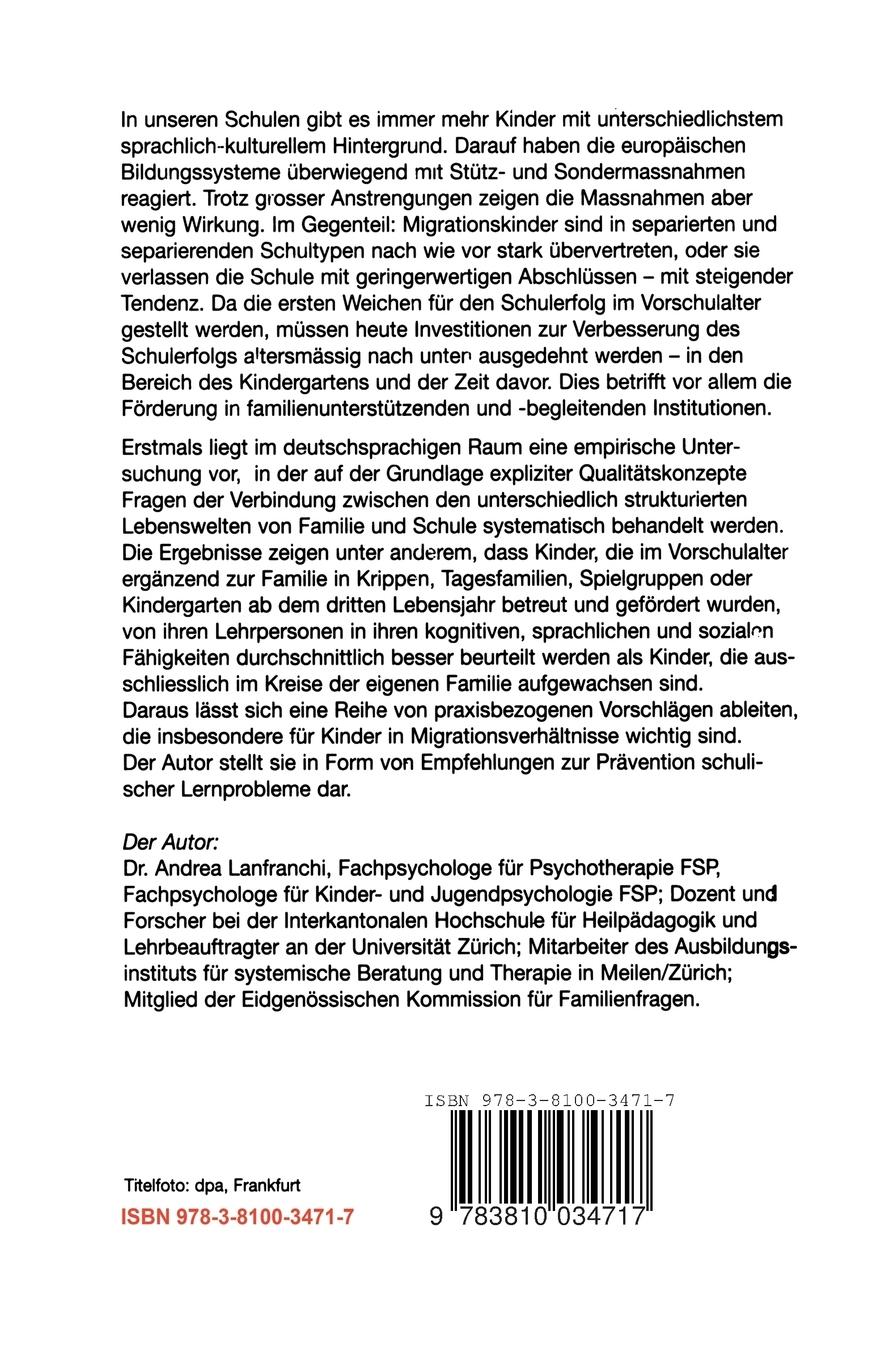 Rückseitencover Schulerfolg von Migrationskindern