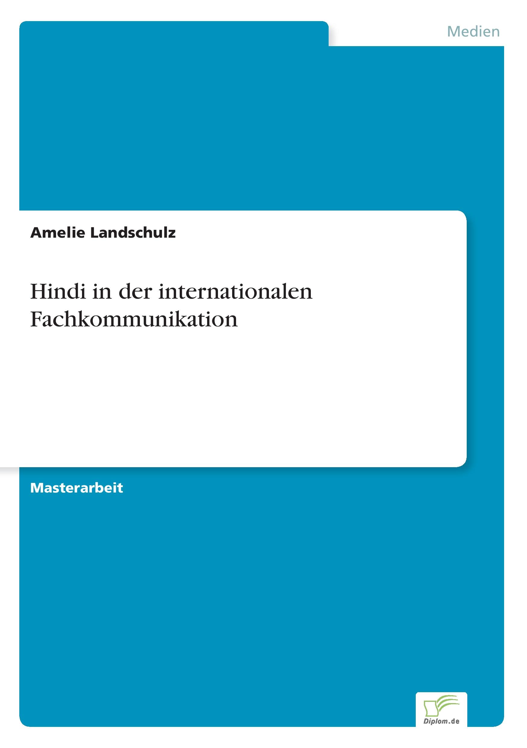 Vorderes Coverbild Hindi in der internationalen Fachkommunikation
