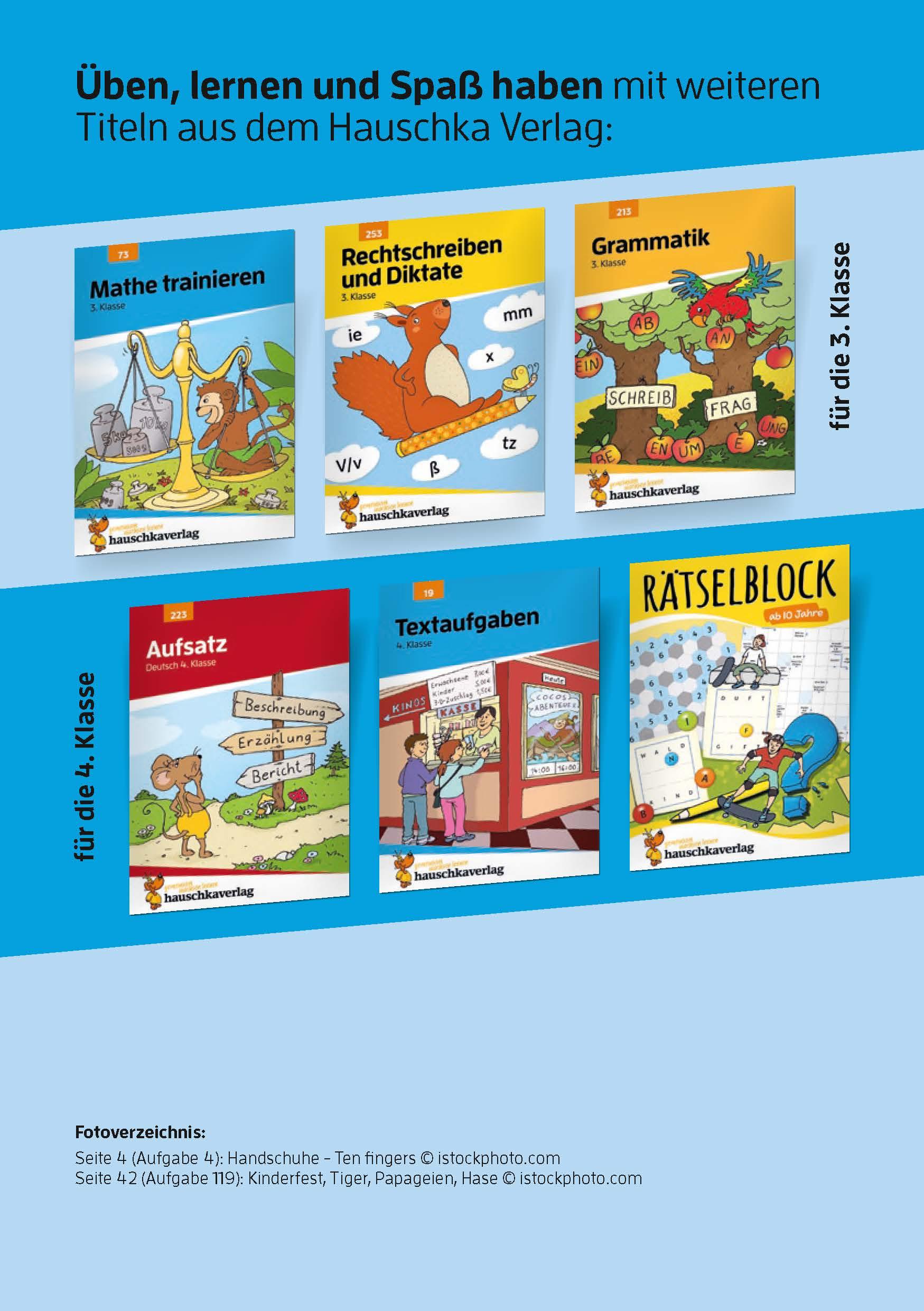 Beispielinhalt (Bild) Textaufgaben 3. Klasse