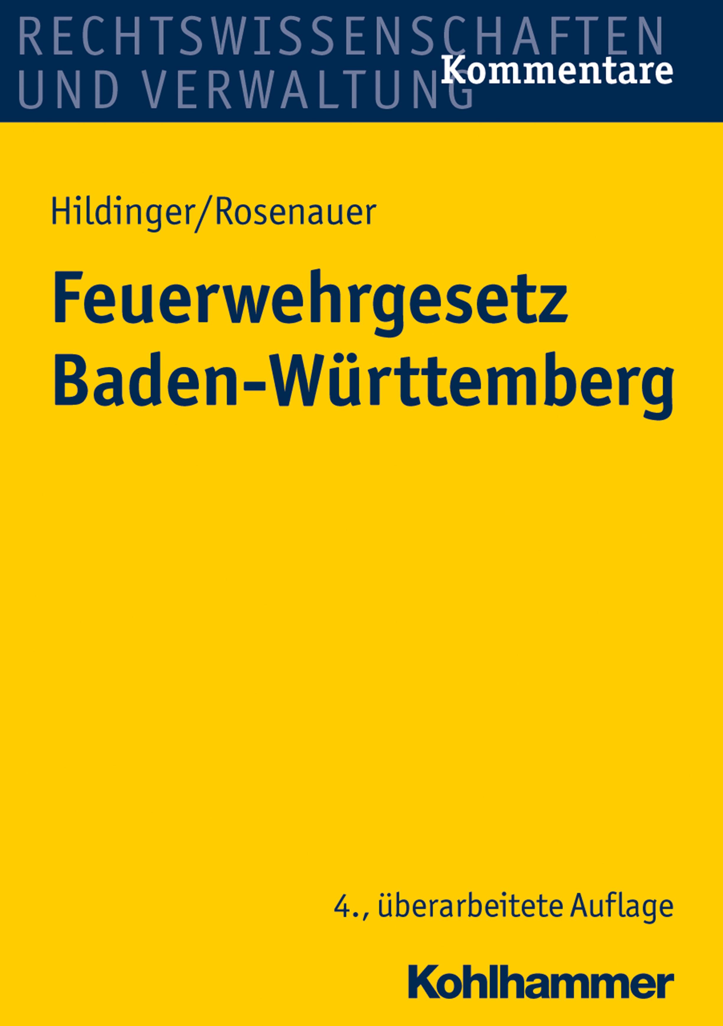 Vorderes Coverbild Feuerwehrgesetz Baden-Württemberg