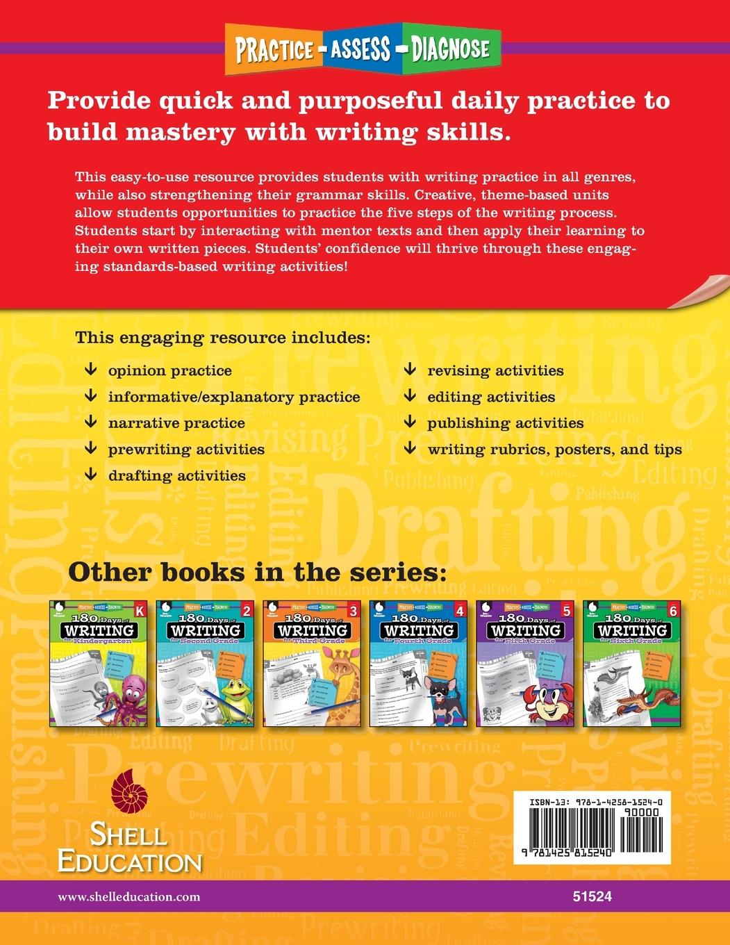 Rückseitencover 180 Days of Writing for First Grade