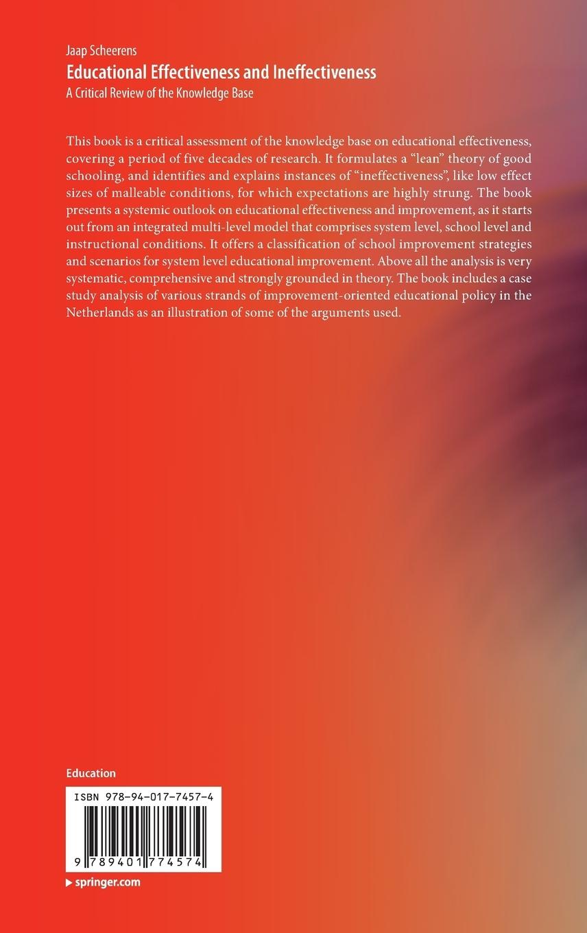 Rückseitencover Educational Effectiveness and Ineffectiveness