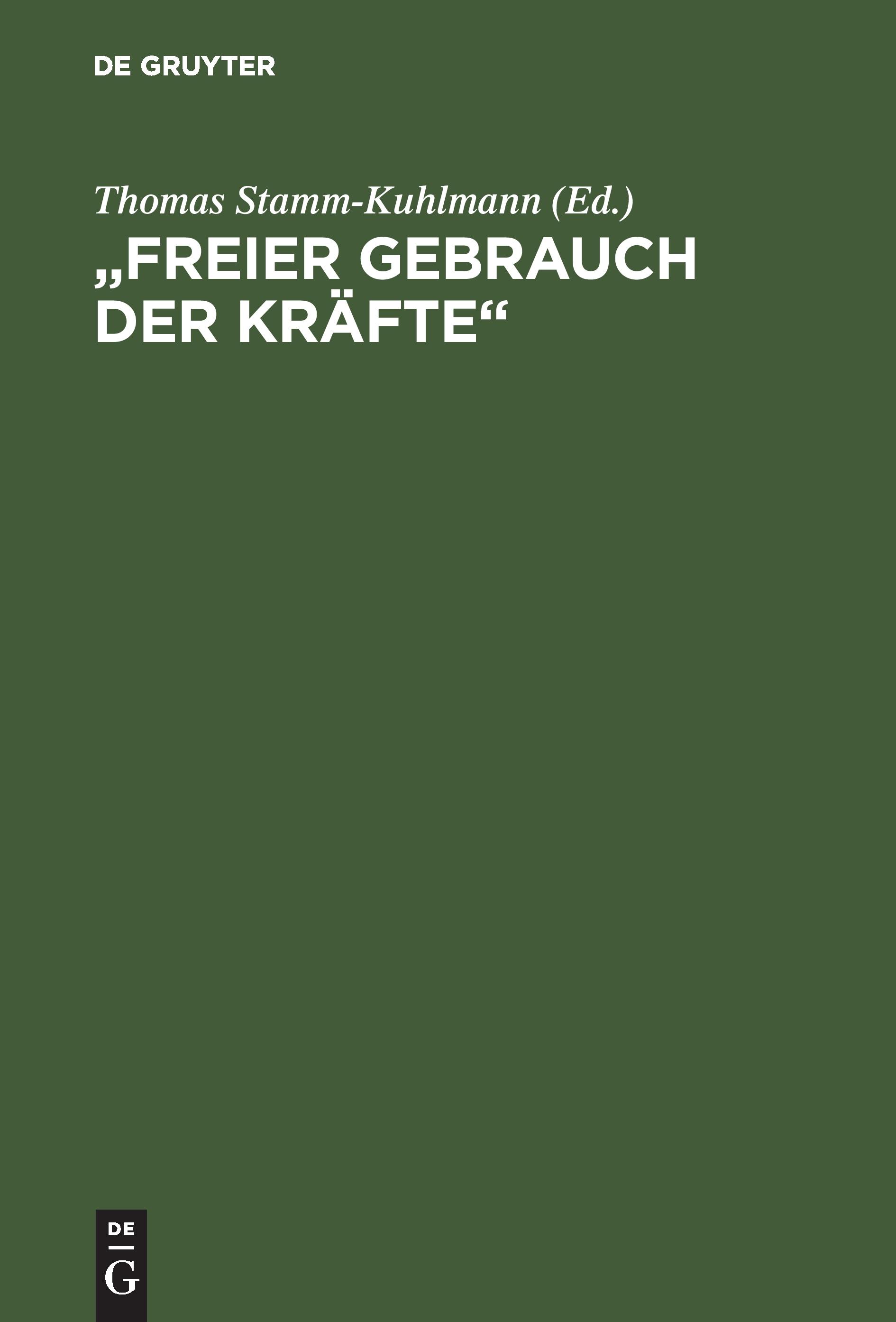Vorderes Coverbild "Freier Gebrauch der Kräfte"