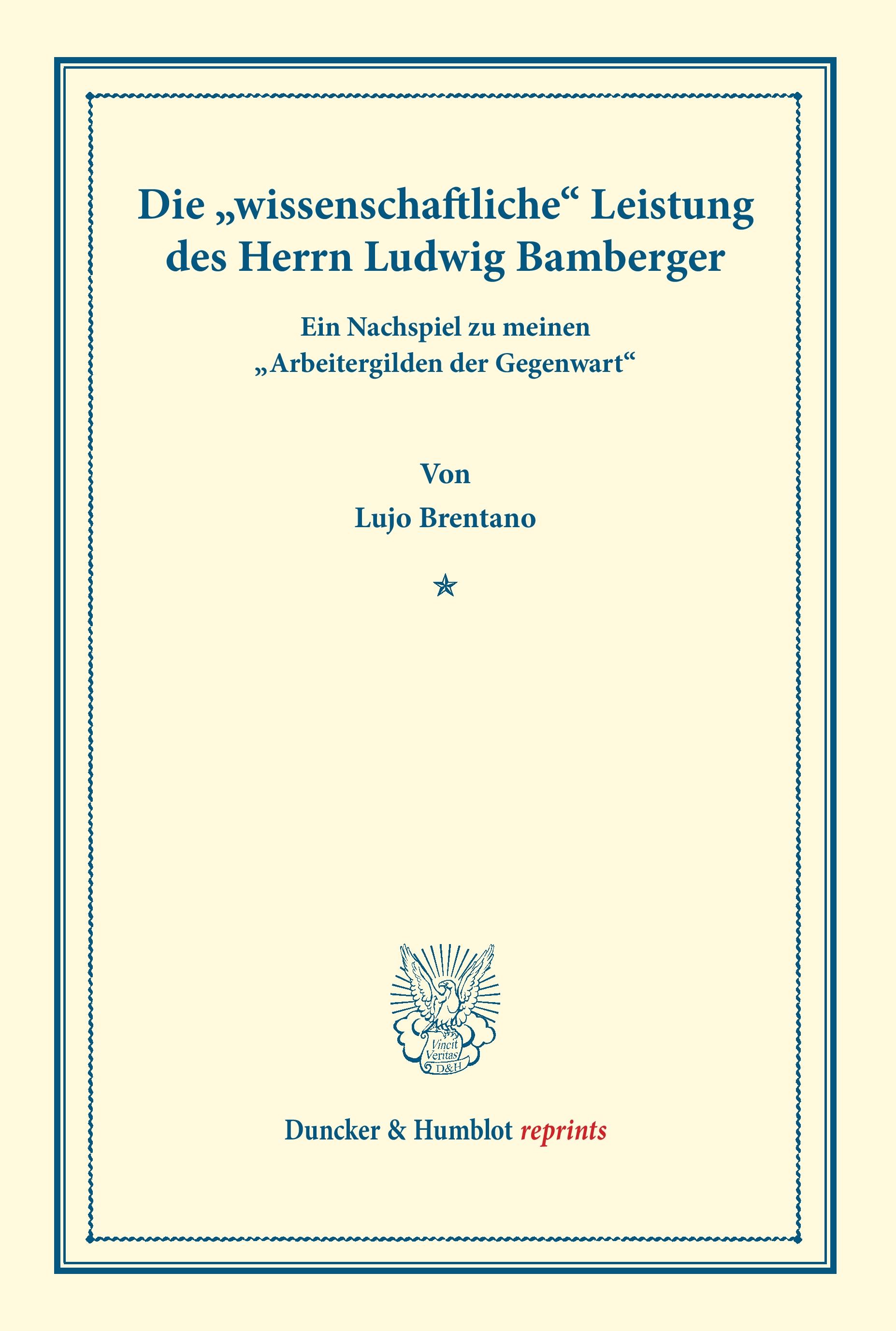 Vorderes Coverbild Die "wissenschaftliche" Leistung des Herrn Ludwig Bamberger.