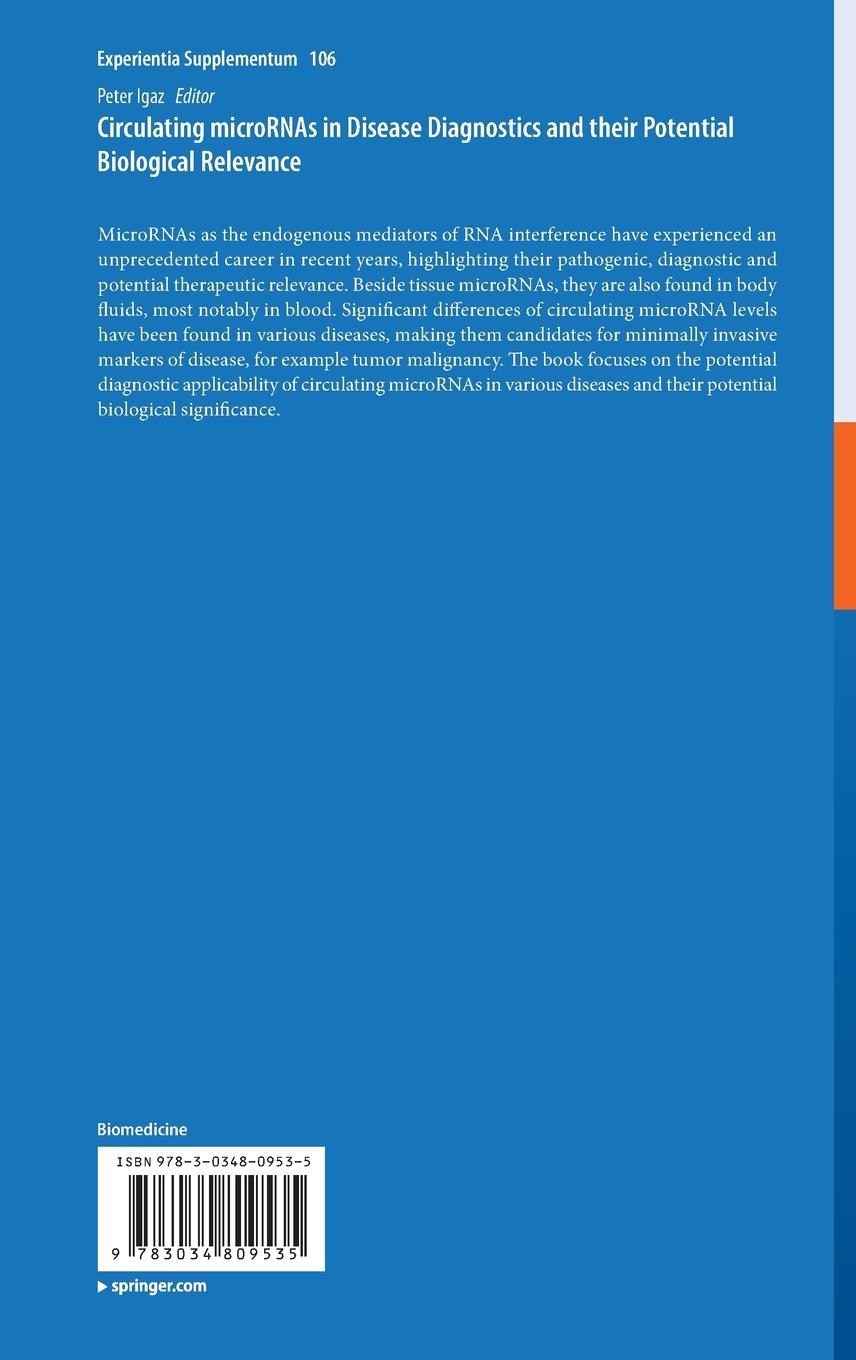 Rückseitencover Circulating microRNAs in Disease Diagnostics and their Potential Biological Relevance