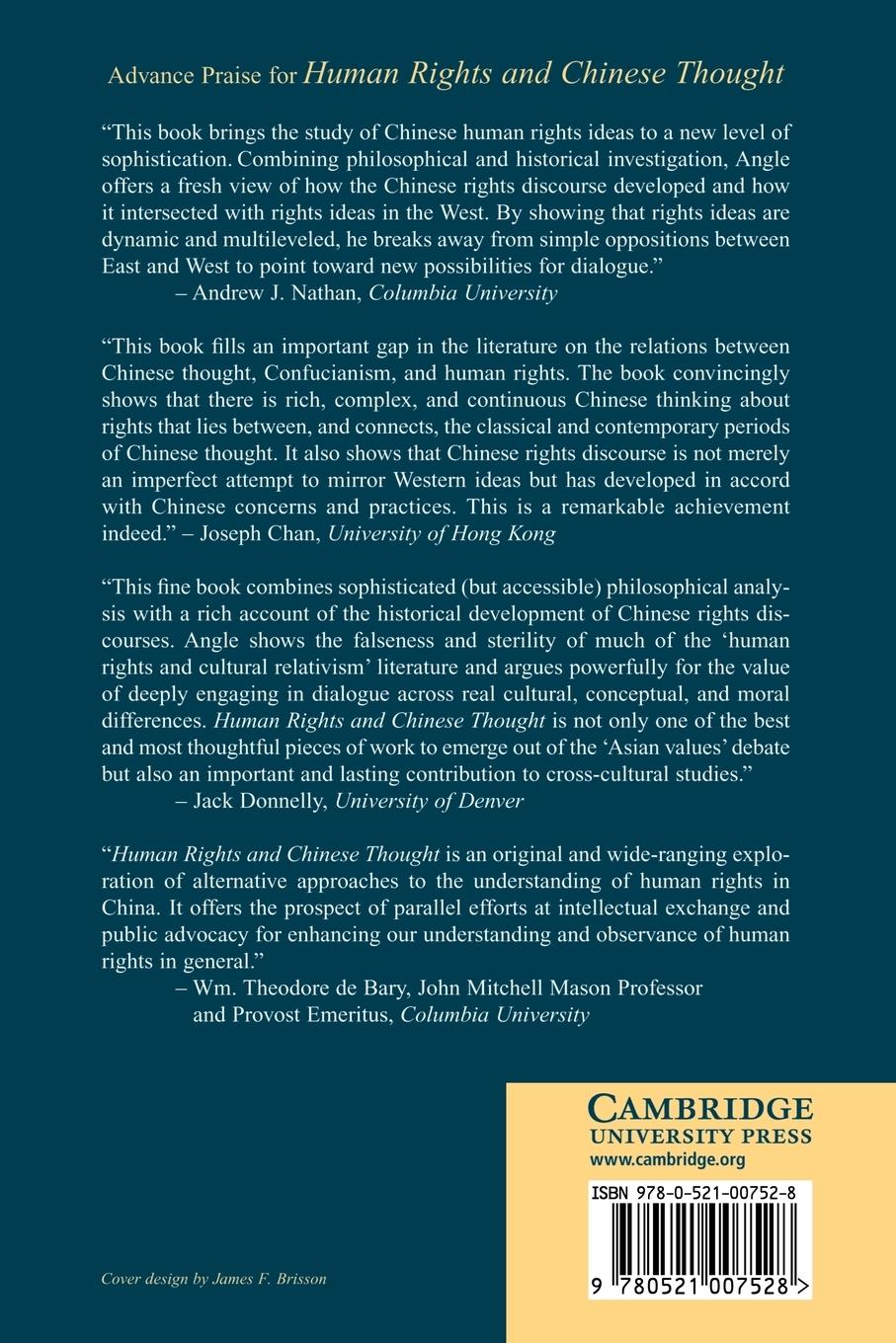 Rückseitencover Human Rights and Chinese Thought