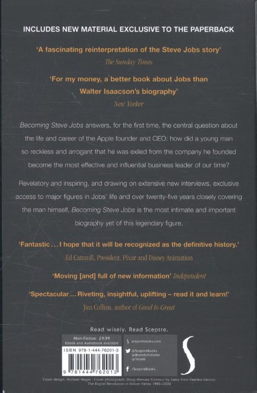 Rückseitencover Becoming Steve Jobs
