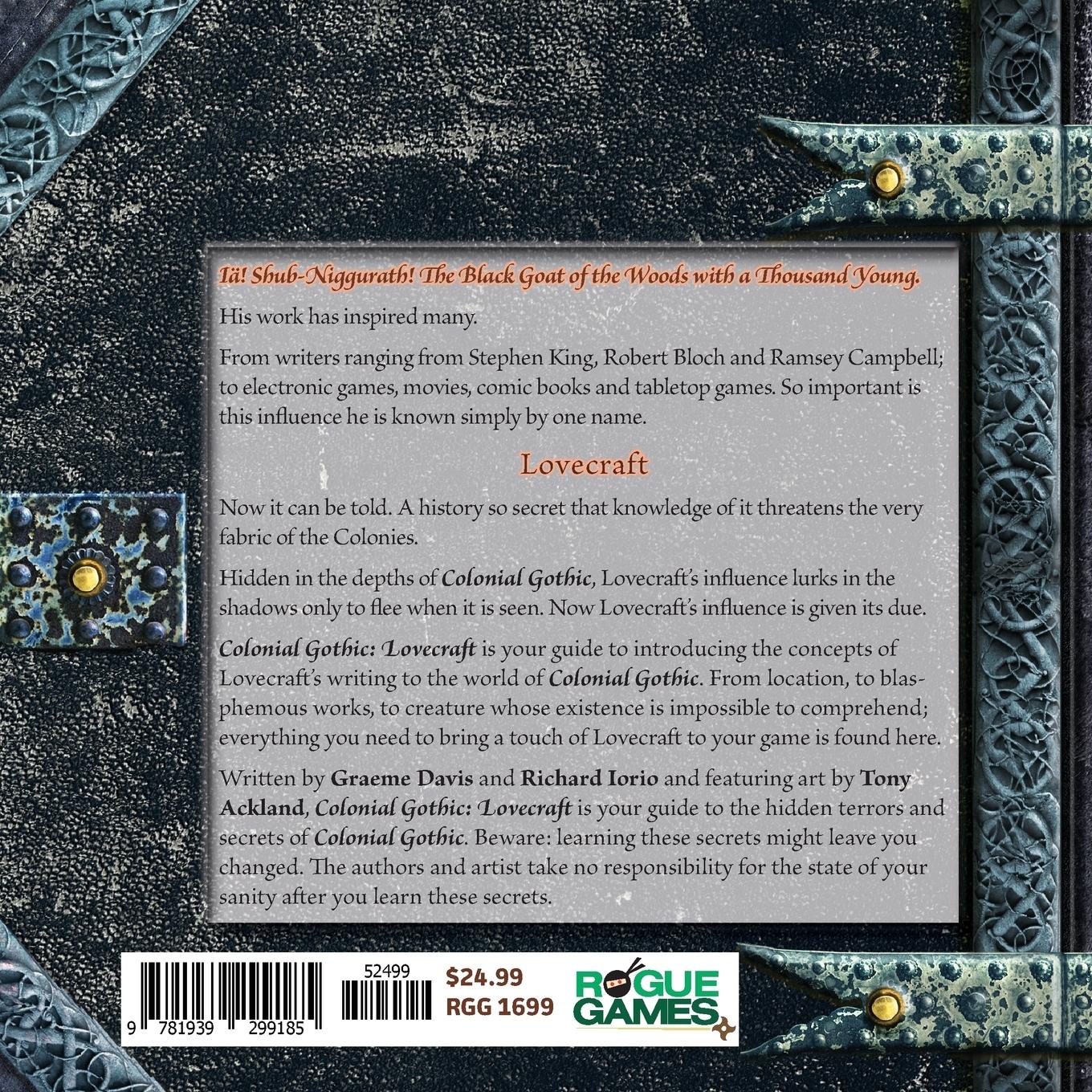 Rückseitencover Colonial Gothic: Lovecraft