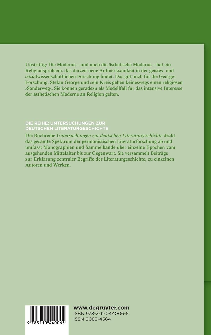 Rückseitencover Stefan George und die Religion