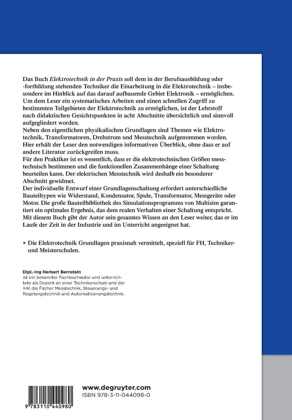 Rückseitencover Elektrotechnik in der Praxis