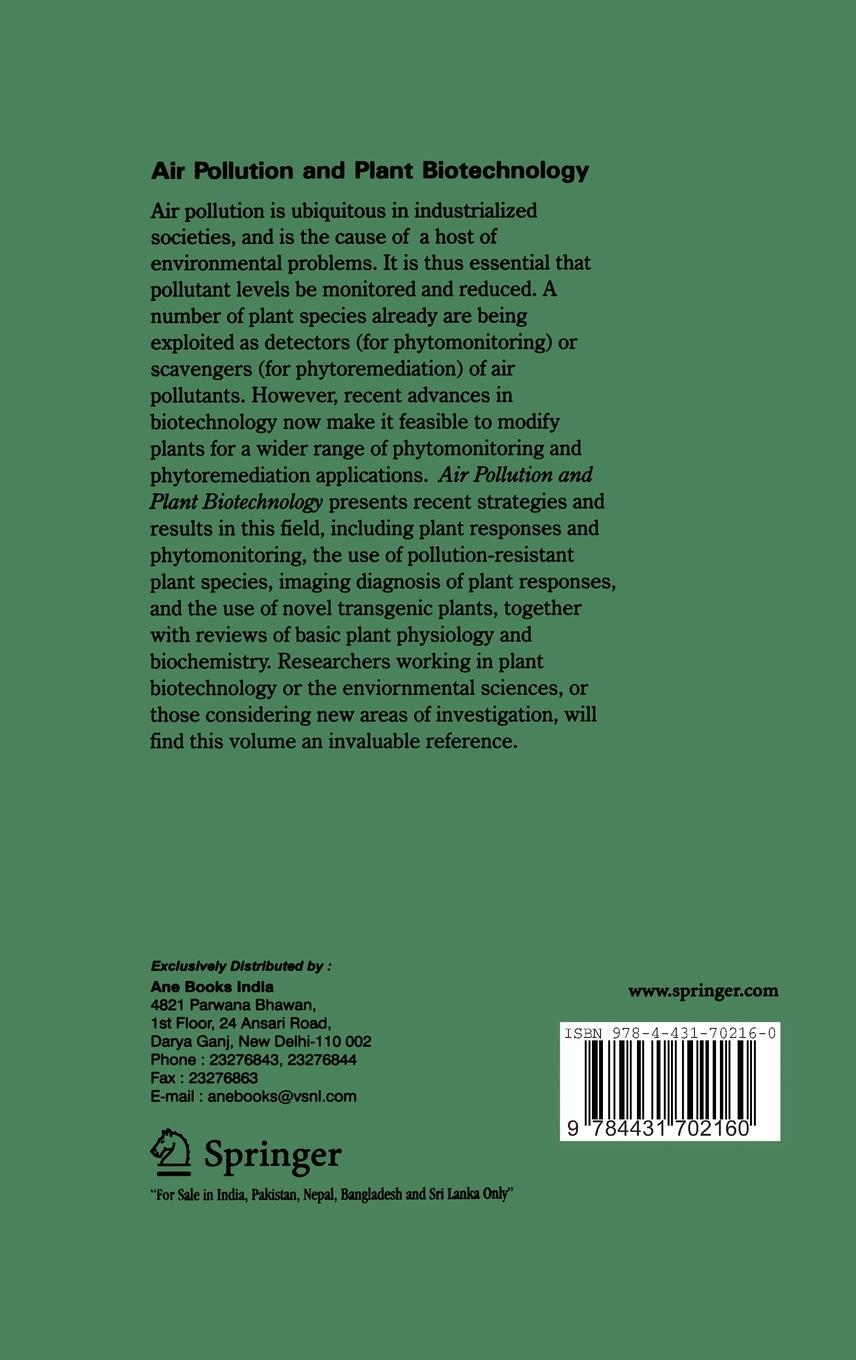 Rückseitencover Air Pollution and Plant Biotechnology