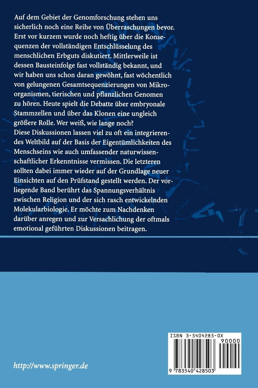 Rückseitencover Genom und Glaube