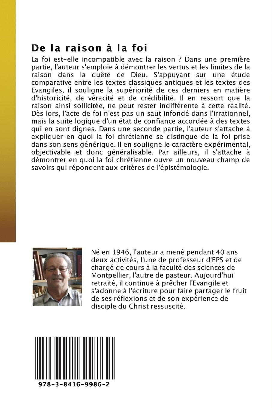 Rückseitencover De la raison à la foi