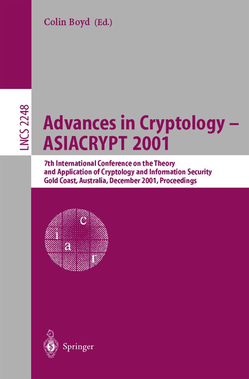 Vorderes Coverbild Advances in Cryptology - ASIACRYPT 2001