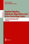 Vorderes Coverbild Applied Algebra, Algebraic Algorithms and Error-Correcting Codes
